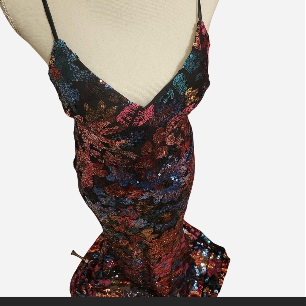 Crystal Doll Multicolor Sequin Backless Dress